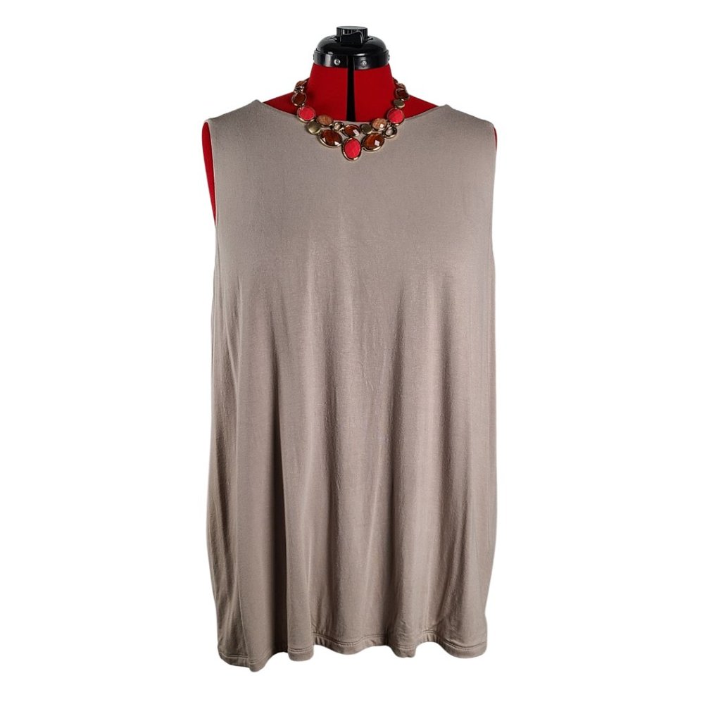 INC Tan Sleeveless T-Shirt 3X EUC